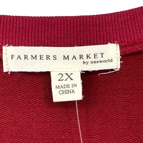 Farmers Market By OneWorld Floral Embroidered Boho Shirt Womens Plus Size 2X - Picture 5 of 8